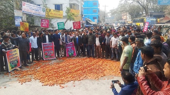 দাম না পেয়ে রাস্তায় টমেটো ফেলে কৃষকদেরর প্রতিবাদ#সংবাদ শৈলী