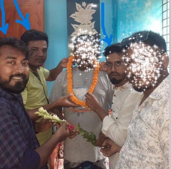 ছবিতে এ্যারো চিহ্নিত ৩জনকে জেলহাজতে প্রেরন#সংগৃহীত ছবি