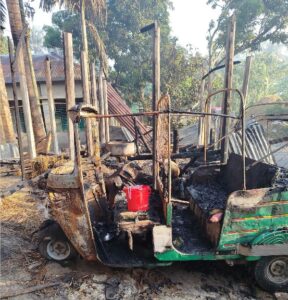 বড়াইগ্রামে অগ্নিকান্ডে সিএনজি অটোরিক্সা ও গরু-ছাগল সহ বসতবাড়ি পুড়ে ছাই