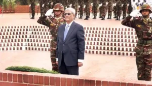 জাতীয় স্মৃতিসৌধে রাষ্ট্রপতি মির্জা ফখরুল ইসলাম আলমগীরের শ্রদ্ধা